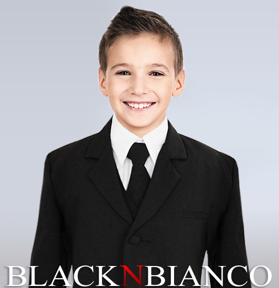 Ring Bearer in a Boys Black Suits